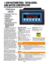 Thumbnail of document Data Sheet - DPF64 Analog Input Ratemeter/Totalizer, 6 Digits Display, NEMA 4X